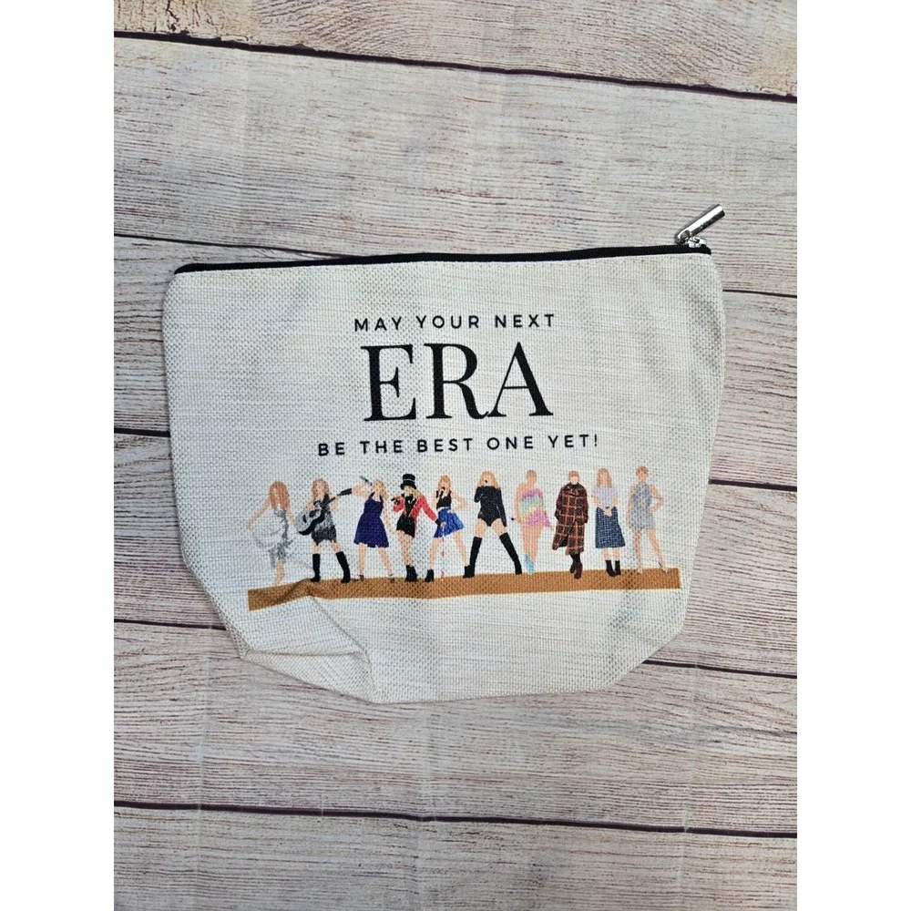 Taylor Swift Makeup Bag The Eras Tour Canvas‎ 10 x 8 Cosmetic Pouch NEW